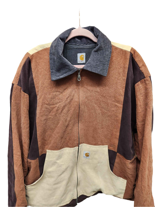 Brown/black Color Block Jacket