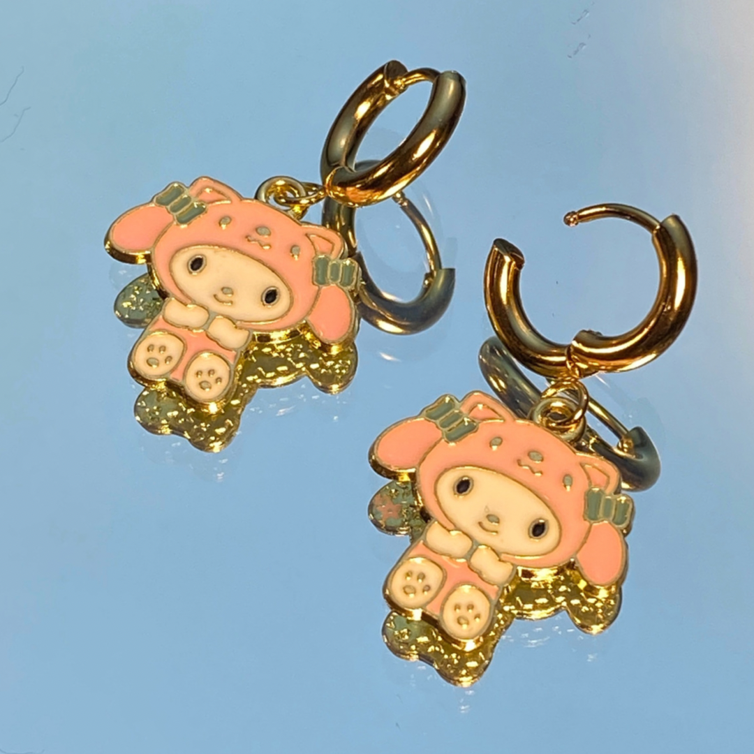 Pink Bunny Earrings